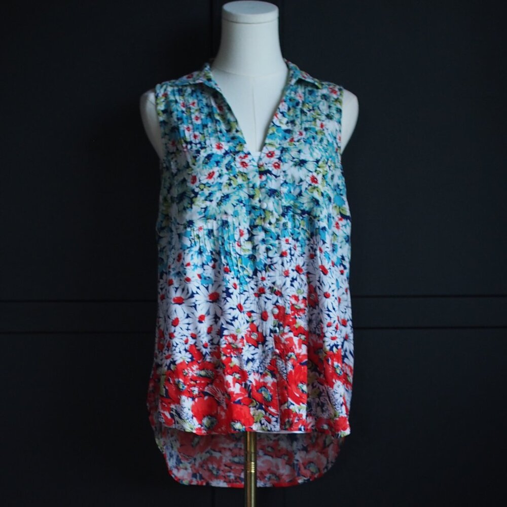 Conversations by Anthropologie | Sleeveless Floral Shirt